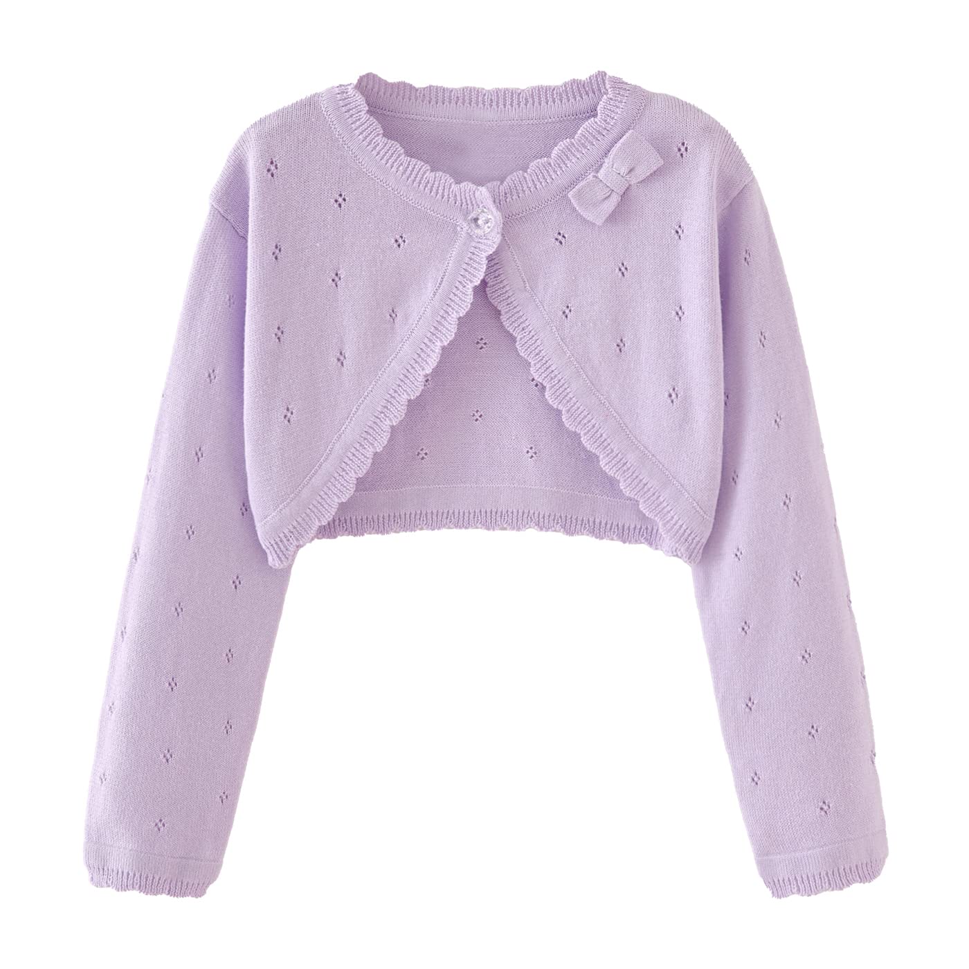 Toddler Girls Cardigan Sweater Bolero Shrug Baby Kids Long Sleeve Cropped Dress Up Button Closure Jacket Tops