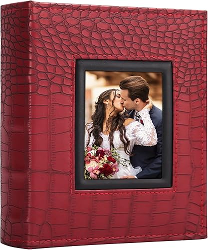 Miniatura 1 de Vienrose Álbum de fotos para 200 fotos de 4 x 6 pulgadas, cubierta de piel, libro de fotos de gran capacidad para bodas, bebés y vacaciones
