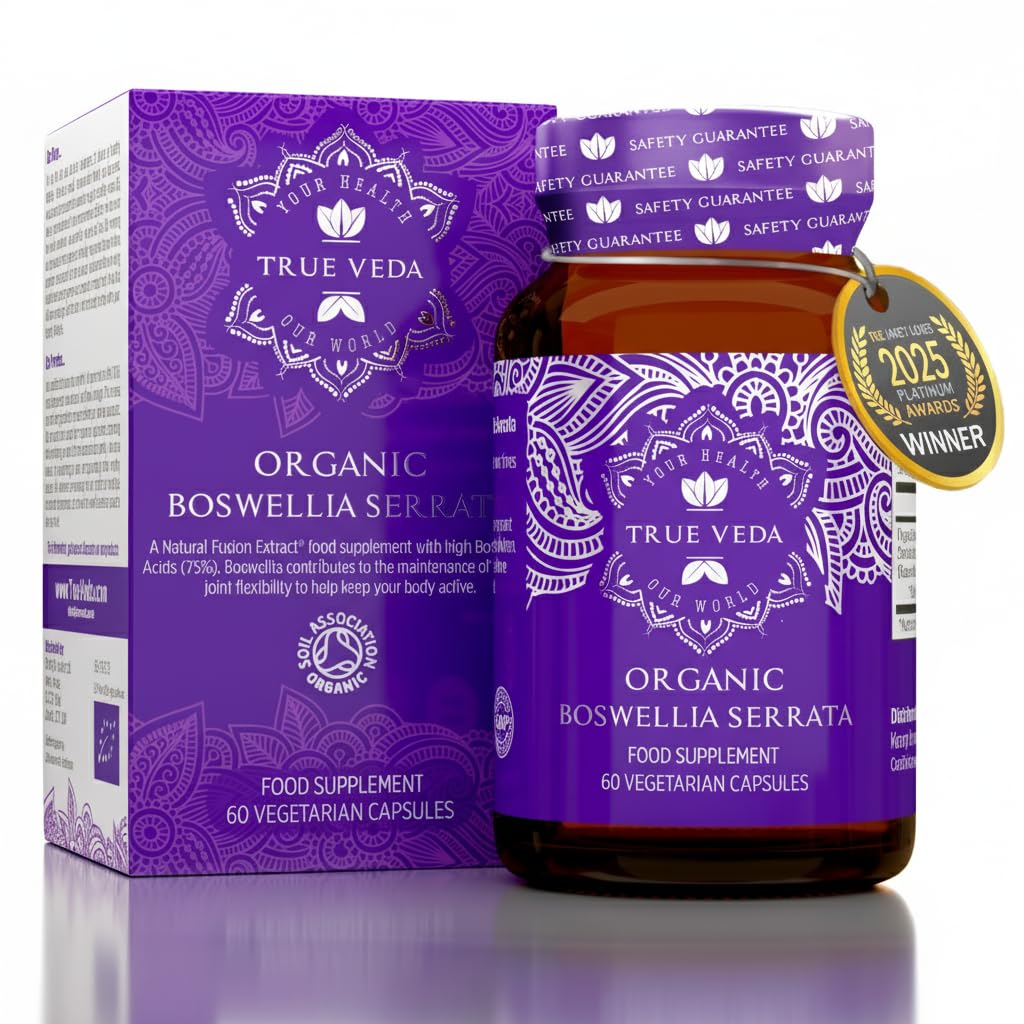 Organic Boswellia Serrata Capsules - Joint Care Supplements | Indian Frankincense Resin | Soil Association Organic Certified UK | 5:1 Extract | 75% Boswellic Acid | 60 Vegan Boswellia Extract Capsules