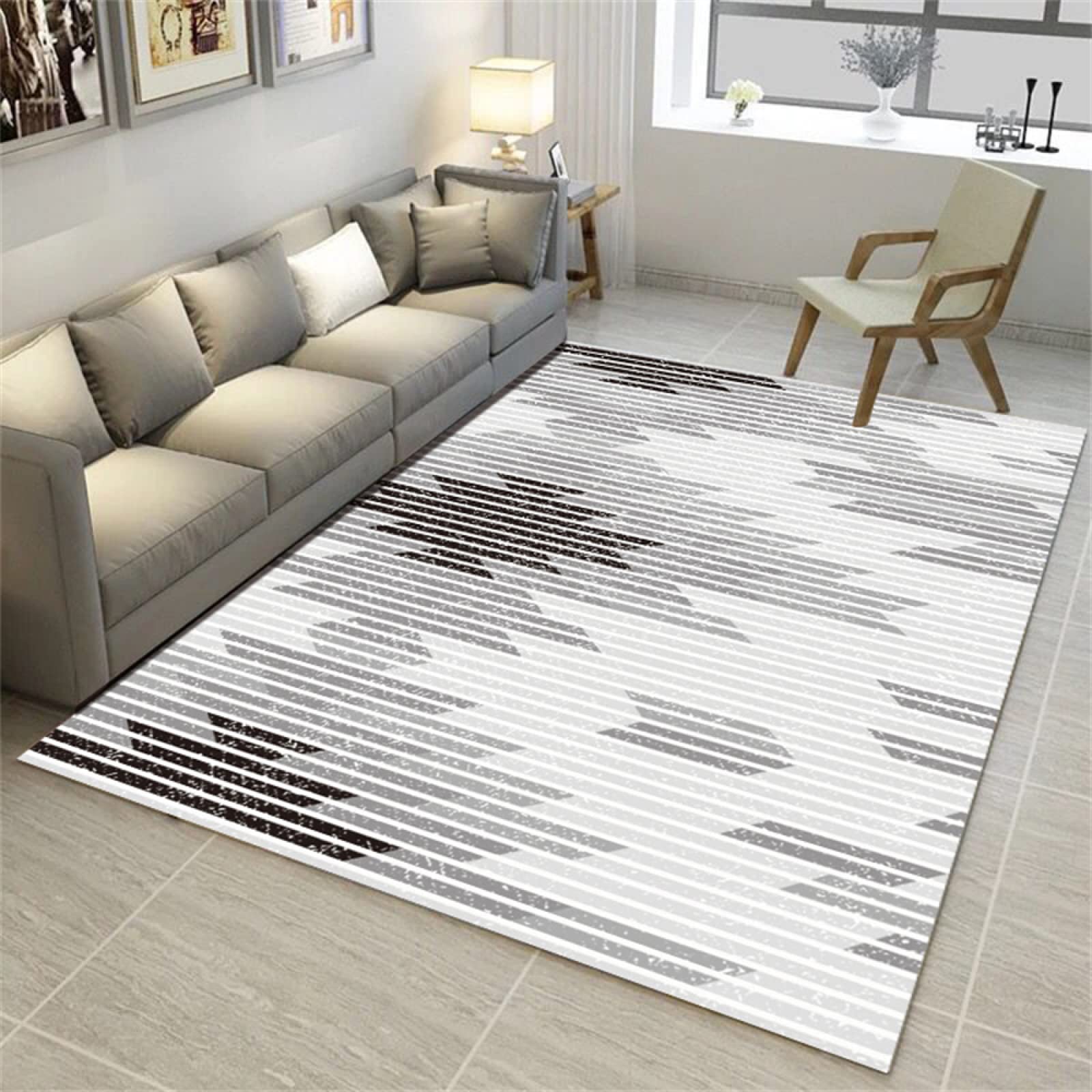 Tapis bébé fille gris anti-taches et doux pour chambre d'enfant et salon