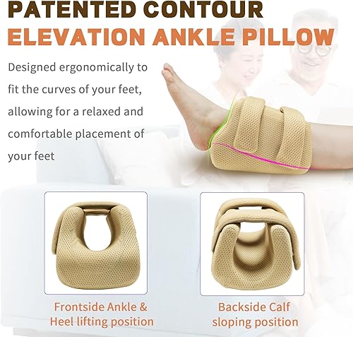 Miniatura 4 de Protectores de talón 3D para úlceras por presión, almohada de elevación de tobillo, cojín de soporte de pie para úlceras de cama, cojines de talón