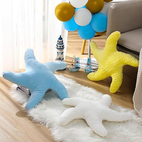 Miniatura 4 de Almohada de estrella de mar de playa con estrellas de mar de 20 pulgadas, diseño de estrella de mar, animal de peluche lindo de felpa para