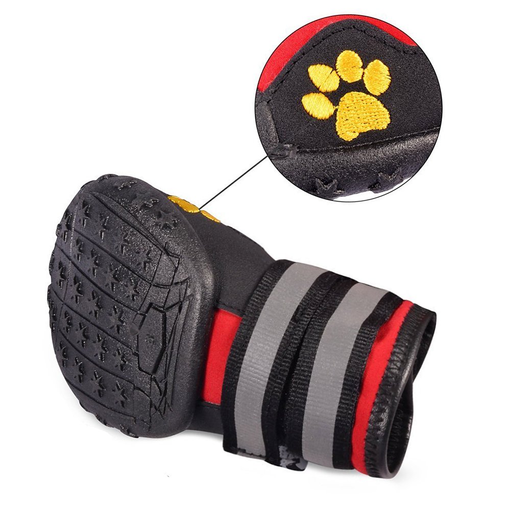 Magic Zone Hundeschuhe Wasserdicht - 4-teiliges Set Mit Anti-Rutsch-Sohle