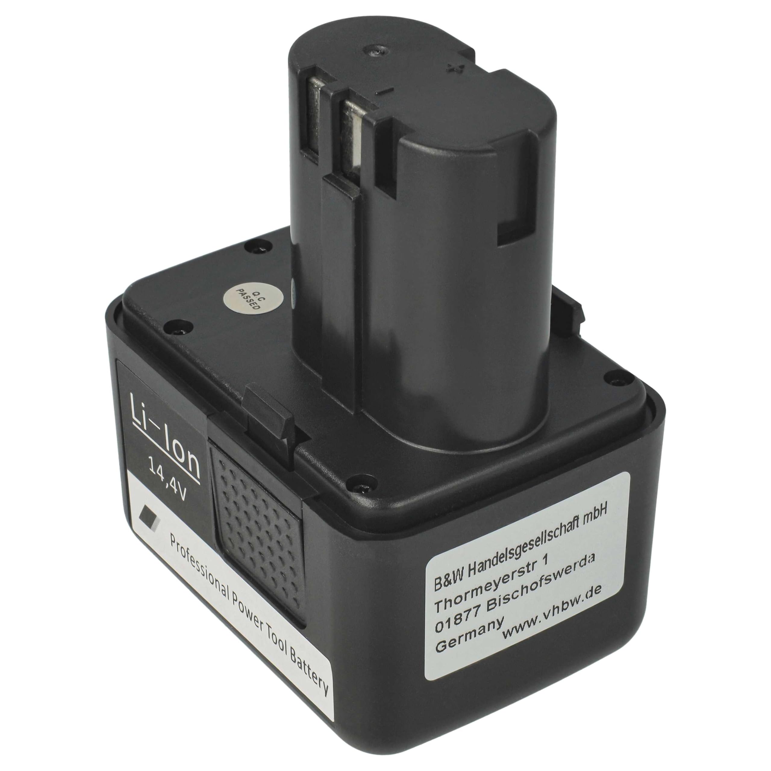 vhbw 2x batteria sostituisce Würth 070091526, 070091513 per utensile elettrico, utensile per montare rivetti ciechi (1500 mAh, Li-Ion, 14,4 V)