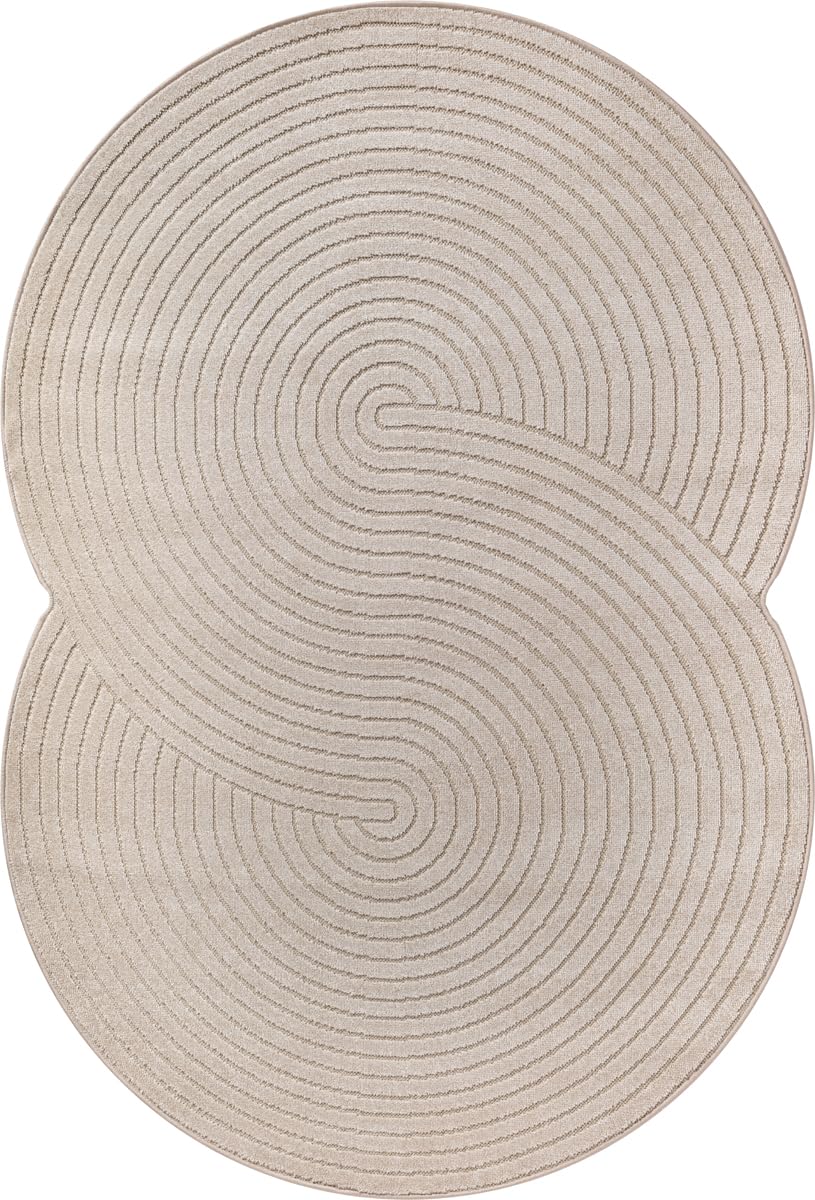 the carpet Santo Plus Outdoor Teppich – Wetterfest & Pflegeleicht, Balkon Teppich, Terrasse & Garten, Flachgewebe Indoor & Outdoor, Modern für Wohnzimmer & Schlafzimmer, Beige, 160 x 230 cm Shape
