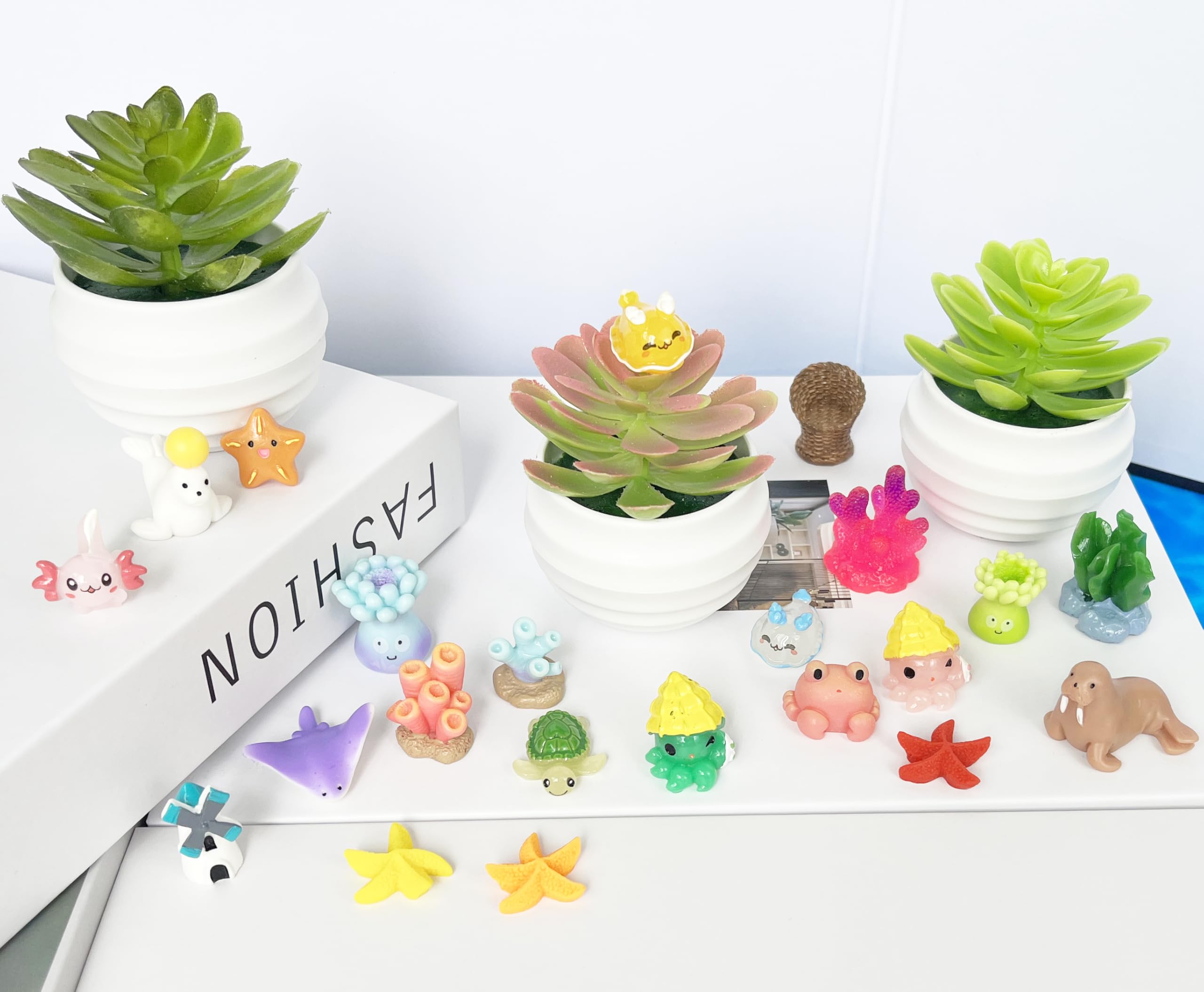 JOYIN 50 piezas de figuras de animales marinos en miniatura de resina del océano, mini figuras de animales marinos para ornamentos de acuario, accesorios de jardín lindos, dijes de limo para JOYIN 50 piezas de figuras de animales marinos en miniatura de resina del océano, mini figuras de animales marinos para ornamentos de acuario, accesorios de jardín lindos, dijes de limo para