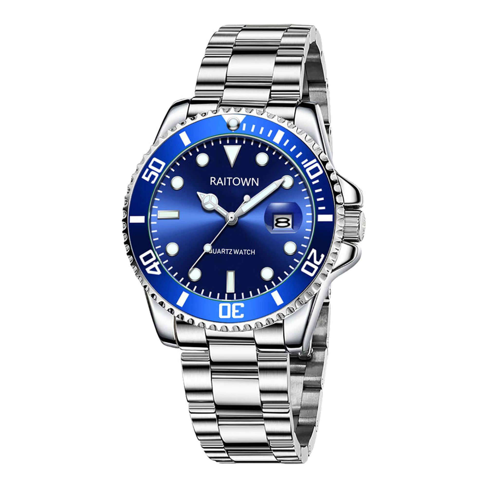Regal heren horloge staal met blauwe wijzerplaat | -NL