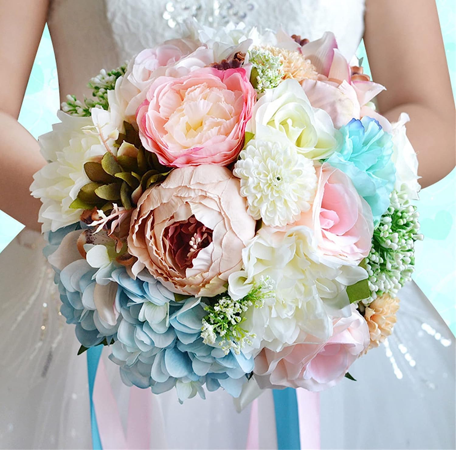 Bouquet di Fiori Artificiali, Decorazioni per Matrimoni, Fiori da Sposa, Fiori Artificiali, Decorazioni per la casa, Bouquet da Sposa, peonie Artificiali in Seta, damigel，C