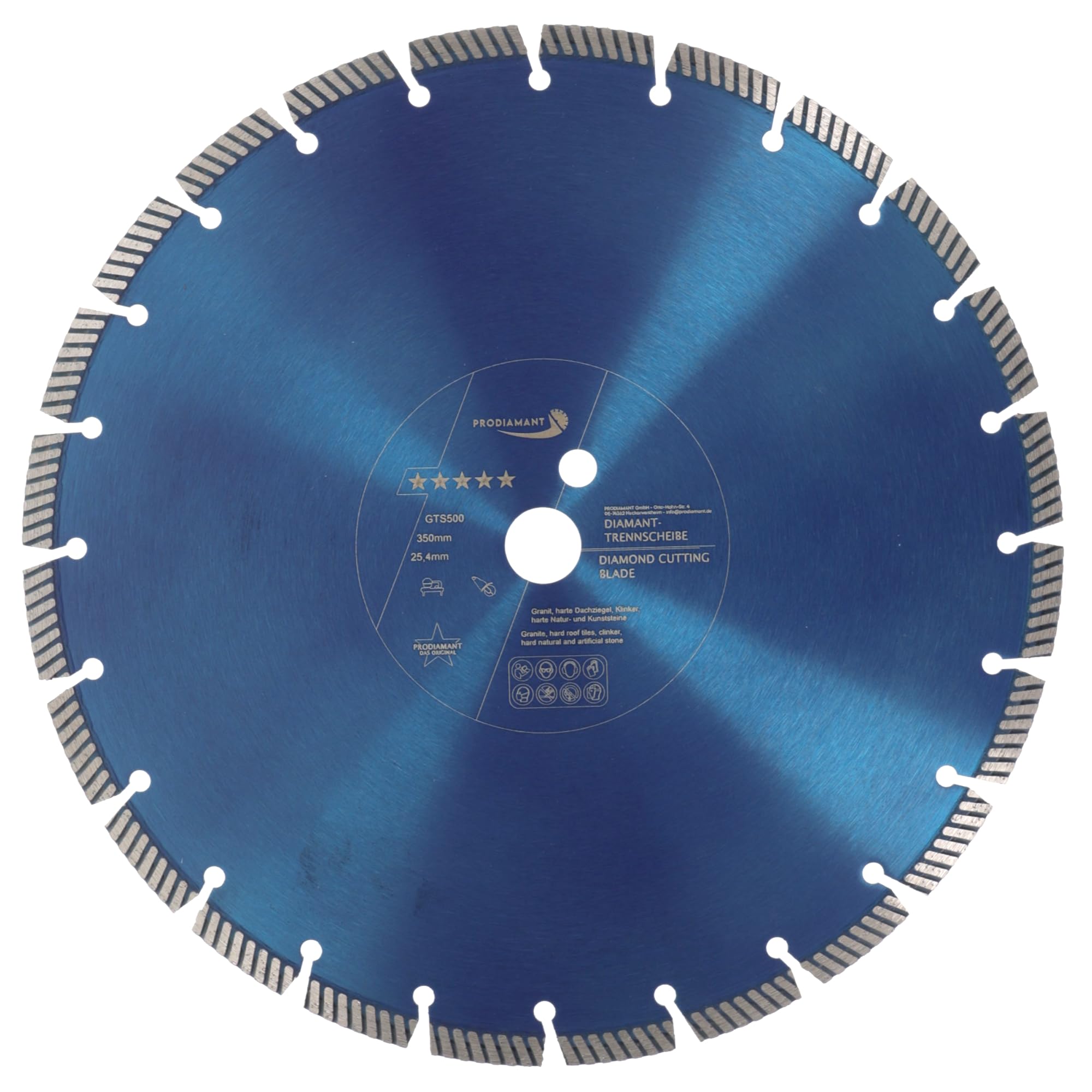 PRODIAMANT Fastcut Highspeed Diamant-Trennscheibe 350 mm x 25,4 mm für sehr harte Baustoffe wie Kalksandstein
