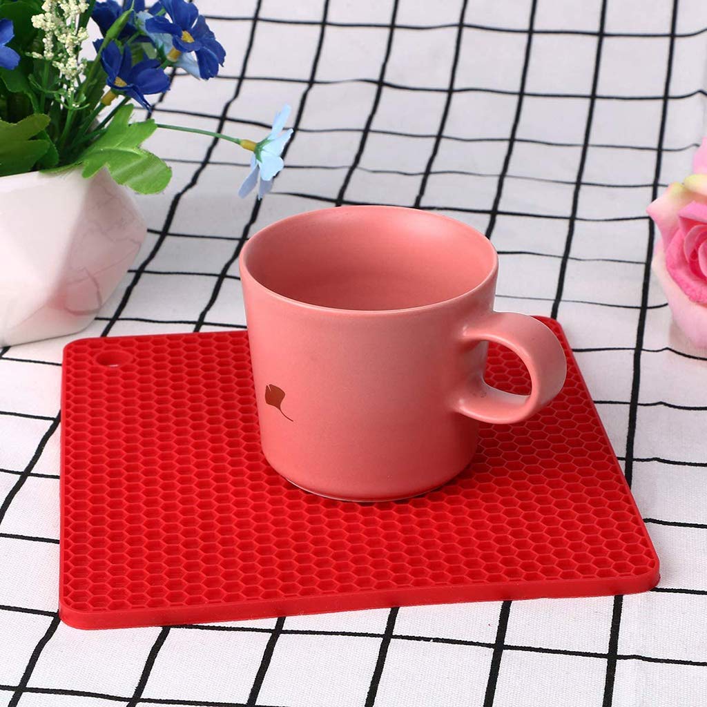 Lot de 4 Sets de Table, Anti-dérapant Anti-brûlure épaissir en Silicone Honeycomb Western Dining Pad pour la décoration de Mariage et Les Tapis de Table de fête de Noël