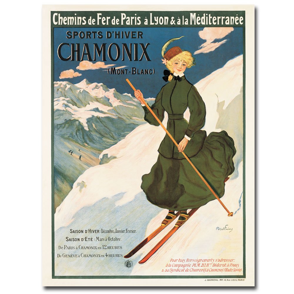 Trademark Fine Art SNF Routes to Chamonix, 1910 Canvas Wall Art, 35x47-Inch