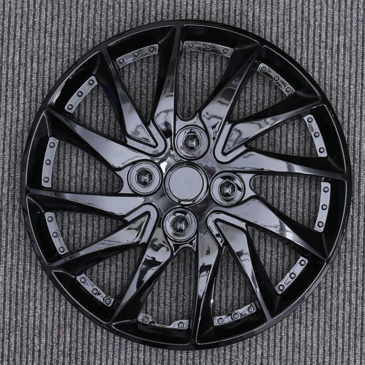 Copricerchi Decorativi per Ruota Auto 2 Pezzi 14 Pollici | Plastico Nero, Protezione e Resistenza All’usura, Installazione Facile, Design Semplice e Stiloso