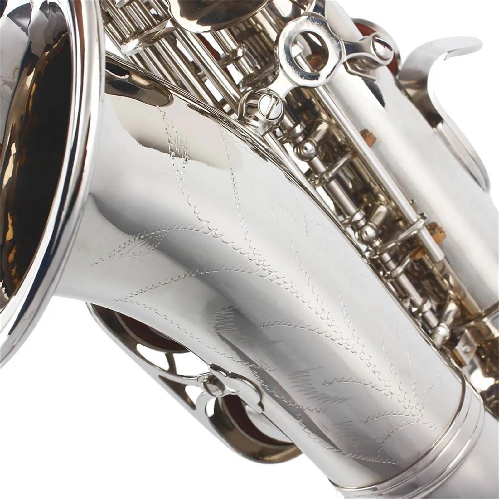 Saksofon Saksofon Sopranowy Bb Posrebrzany Mosiądz Profesjonalny Instrument B Płaski Saksofon Z Futerałem Akcesoria Do Instrumentów Muzycznych