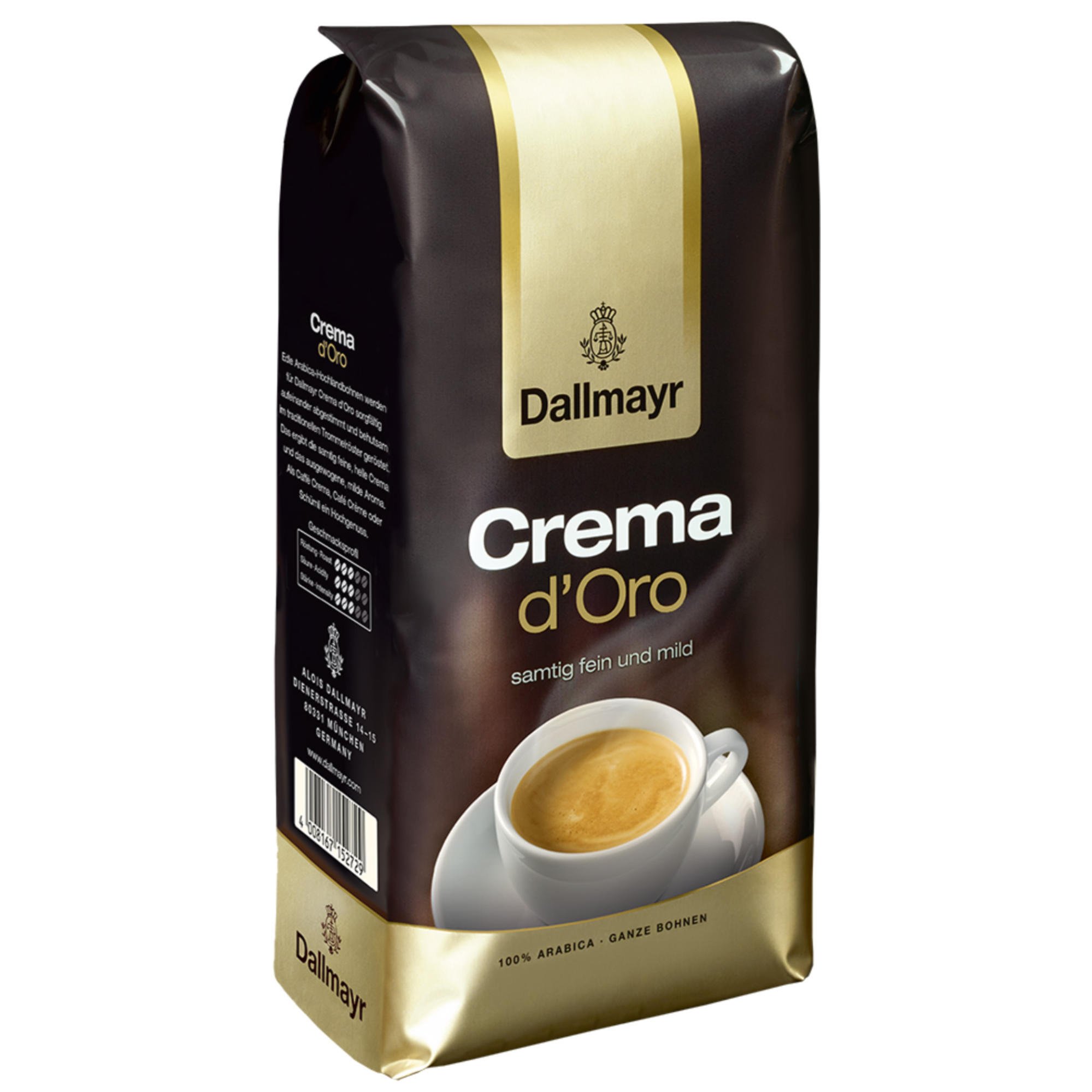 Dallmayr Crema d'Oro Kaffee, Bohnenkaffee, Röstkaffee, ganze Bohnen, Kaffeebohnen, 3 x 1000 g
