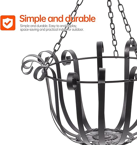 Miniatura 3 de DOITOOL 1 juego de macetas colgantes de metal, cesta de riel, cestas colgantes, soportes para macetas de balcón, cestas para plantas, contenedor de