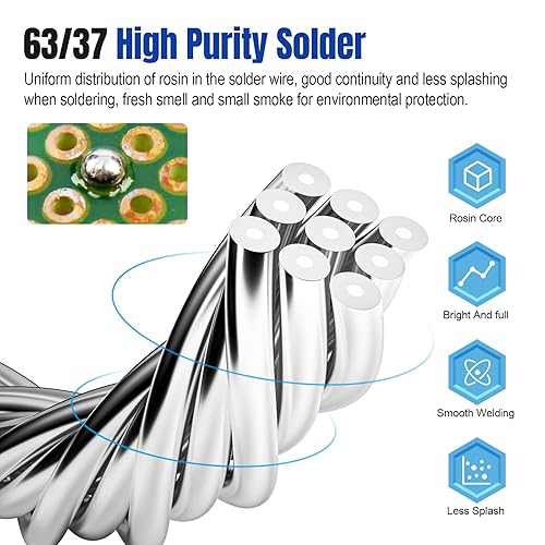Miniatura 3 de BEEYUIHF Cable de soldadura de plomo con núcleo de colofonia 63-37 cableado de soldadura 6337 cable de soldadura para soldadura eléctrica 0039