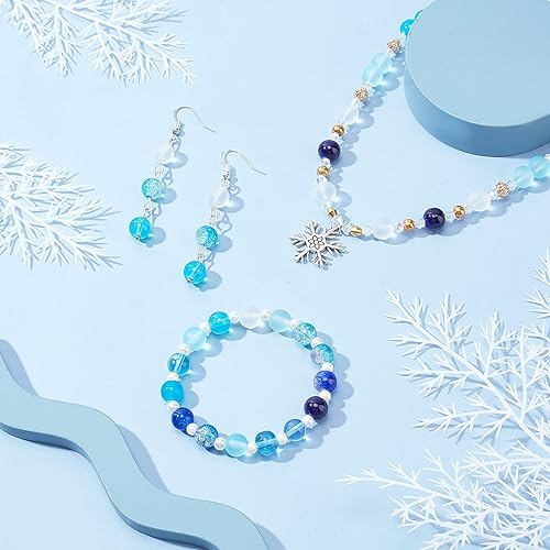 Miniatura 7 de PH PandaHall - 648 cuentas de vidrio azul de 24 colores de 8 mm., cuentas redondas de cristal azul para verano, Hawaii, bohemio, Heshi, collares,