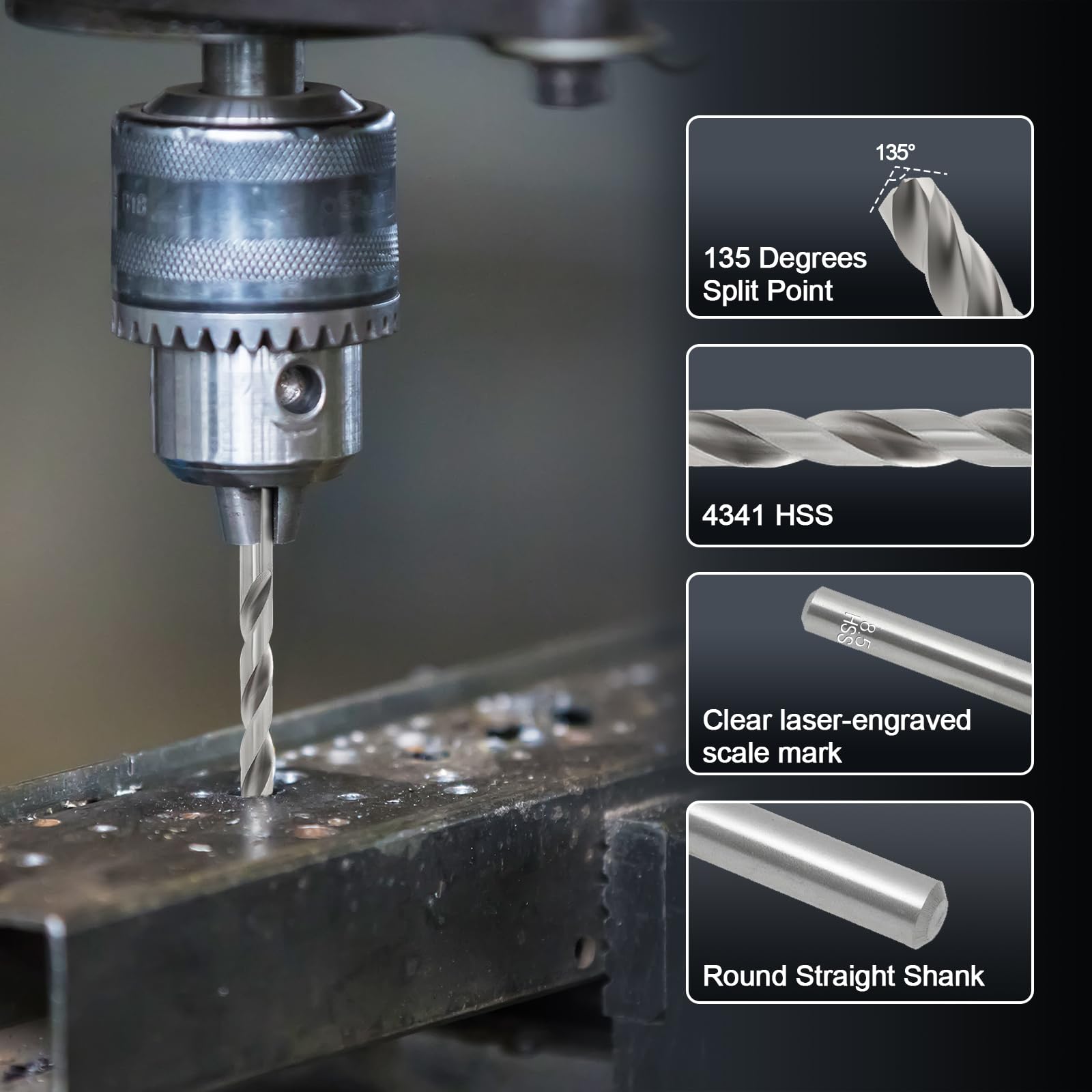 18PCS High Speed Steel Drill & Tap Set - Metric -3