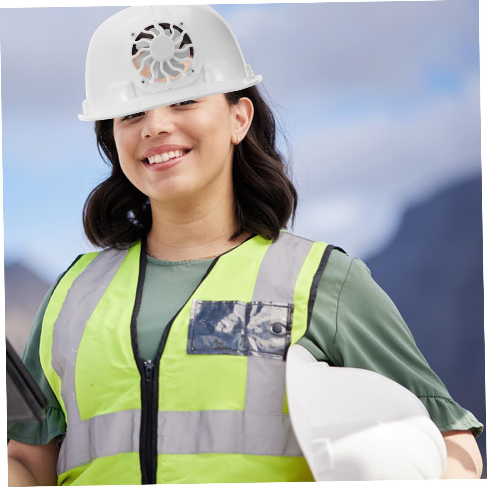 ULTECHNOVO Ventilador de Casco protección Solar Protección contra el Sol Casco Impermeable Casco de Ventilador Solar Sombreros de Sol para Hombres Sombreros de Visera para Hombres