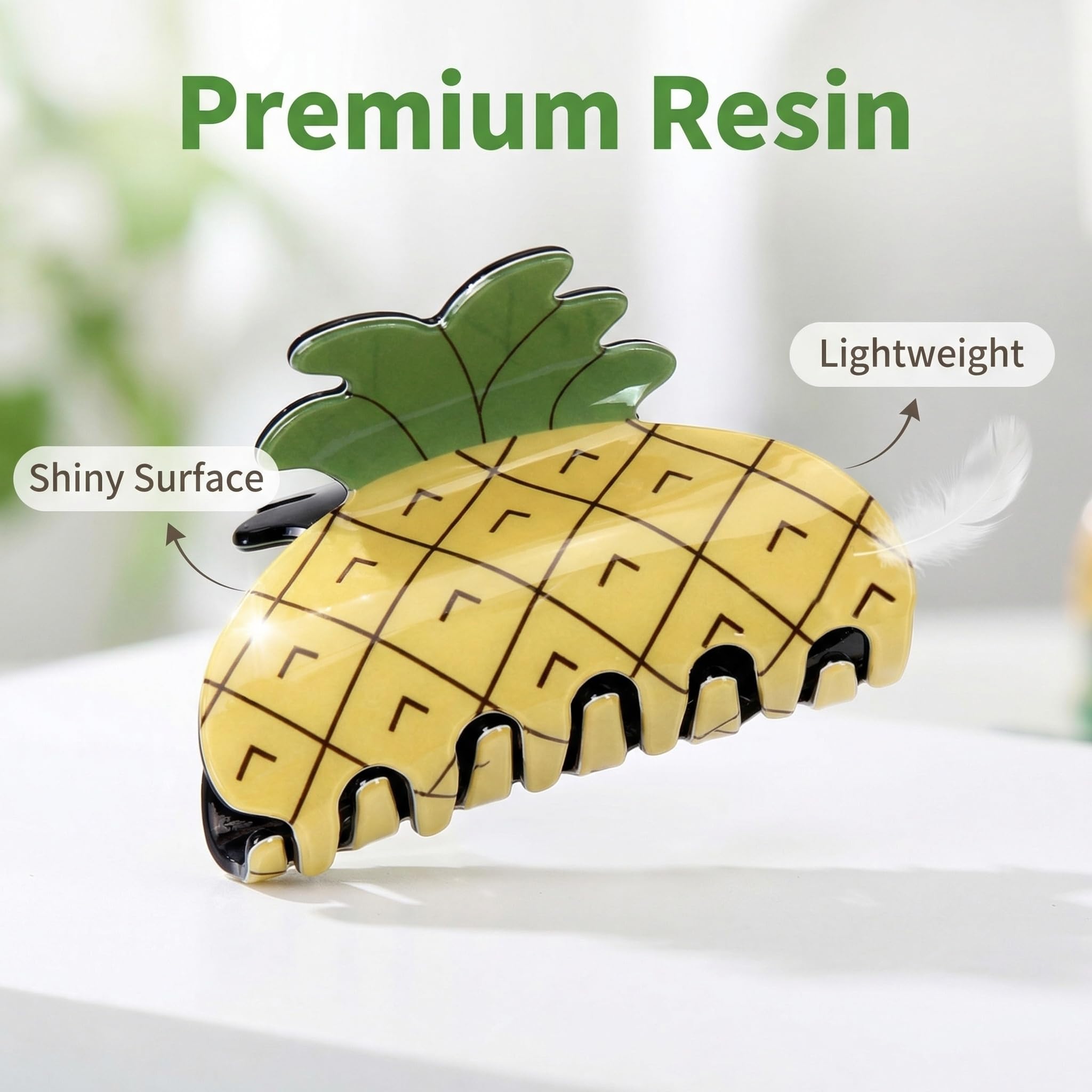 Amazon.com : Cute Pineapple Hair Claw, 7cm Resin Hair Clip with 12