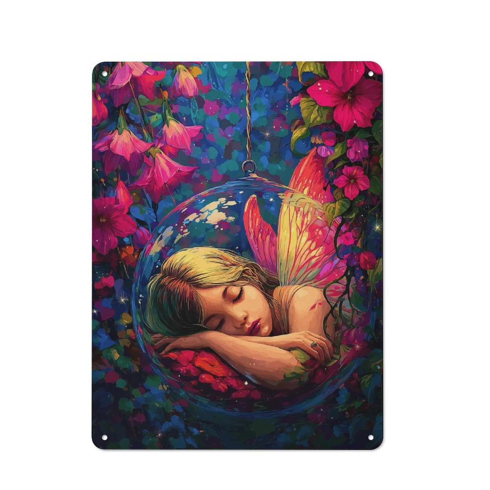 Enchanted Dreamscape with Fairy Smart Metal Wall Decor 40x30cm, Office Metal Sign for Office, Study, Studio Or Hallway