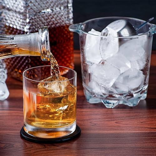 Miniatura 9 de Juego de 6 vasos de whisky, vasos de cóctel de vidrio antiguo de 10 onzas, vasos de vidrio transparente para whisky bourbon, jugo de ron escocés,