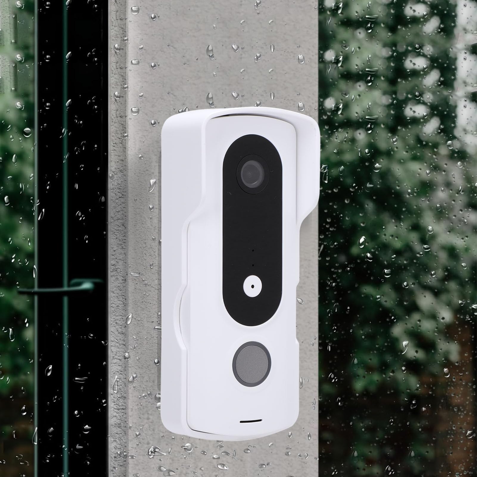 Pongnas Videocitofono Wireless, Touch Screen 2 MP 7 Pollici, Visione Notturna Bidirezionale, Protezione IP65, Adatto per Appartamenti e Ville, Compatibile con L'app (Spina europea)