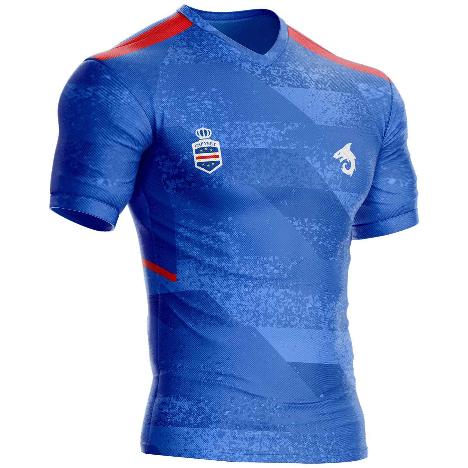 Kap Verde CV-412 Camiseta de Fútbol Regalo Bandera S Azul