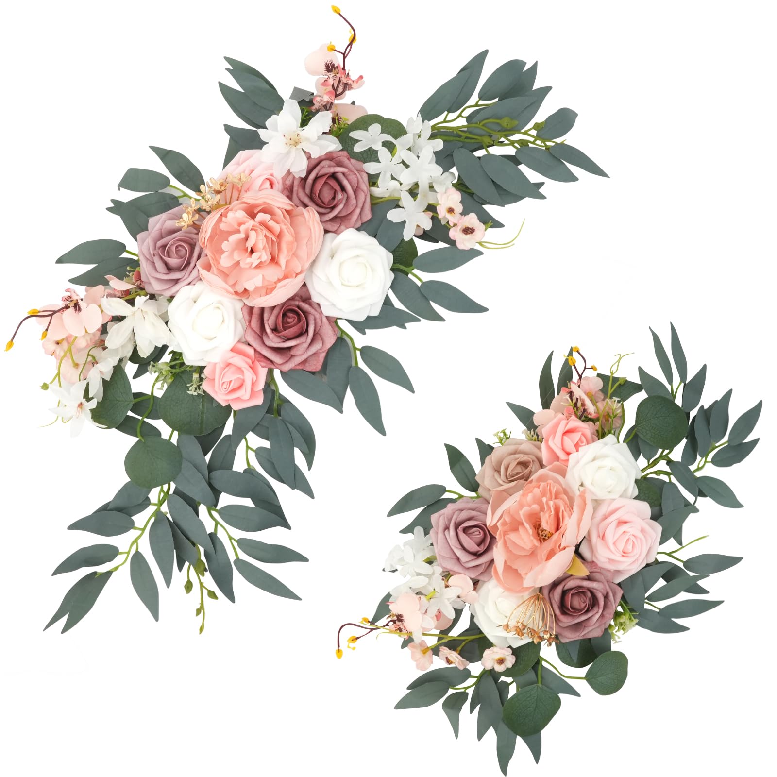 SHILIPAIJC 2pcs Wedding Arch Flowers, Artificial Decorative Floral Swags