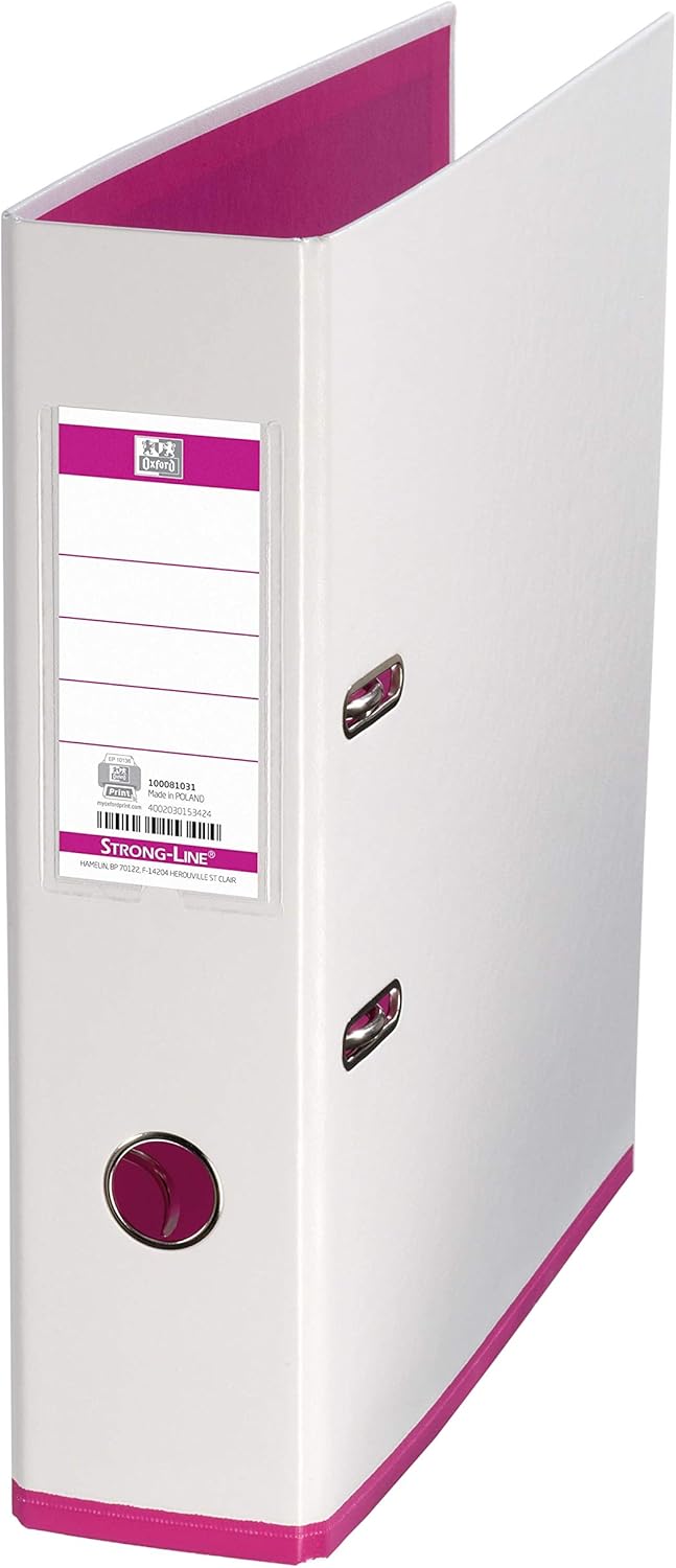 Elba MyColour A4 Folder 8 cm Wide Two Tone White and Pink Pack of 3