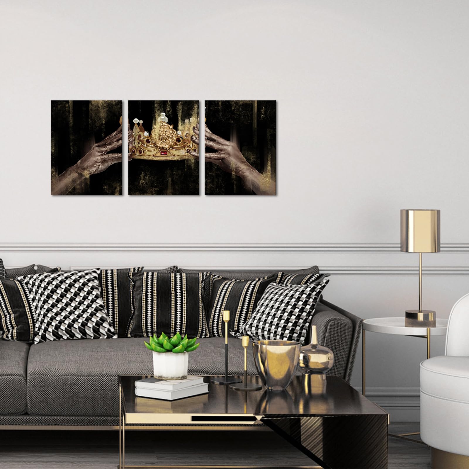 Quadro Decorativo Apicoture Con Corona Dorata 40x50 Cm – Tela Pronta Da Appendere, Per Camera Da Letto