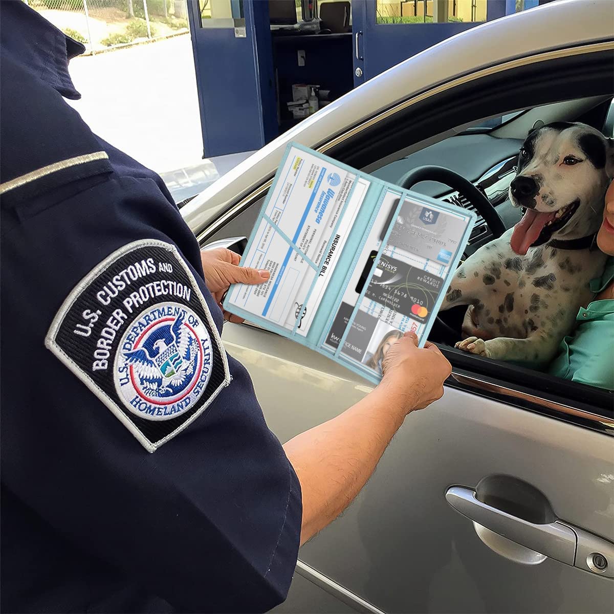 XINLIYA Car Registration and Insurance Card Holder PU Glove Box Essential Documents Paperwork Driver License Organizer for Car — view 6