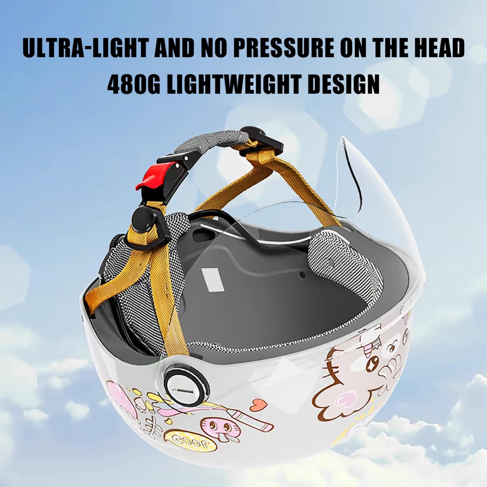 Casco Da Moto Aperto Per Bambini Con Visiera Parasole, Casco Jet Da Moto Per Bambini Omologato ECE 22.06, Casco Da Ciclomotore Per Bambini E Bambine Dai 3 Ai 12 Anni