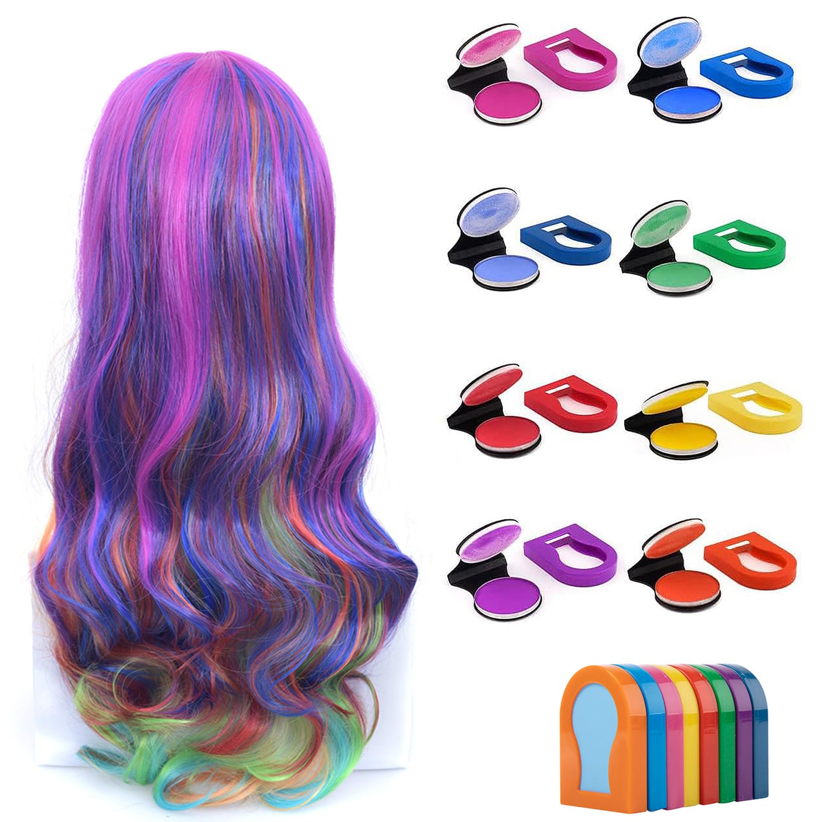 Snowtain 8 piezas Tizas Para el Pelo,Tizas Lavables para el Cabello para Niños,Tinte Para El Cabello Temporal Adecuado para fiestas temáticas de niñas y niños, fiestas navideñas.