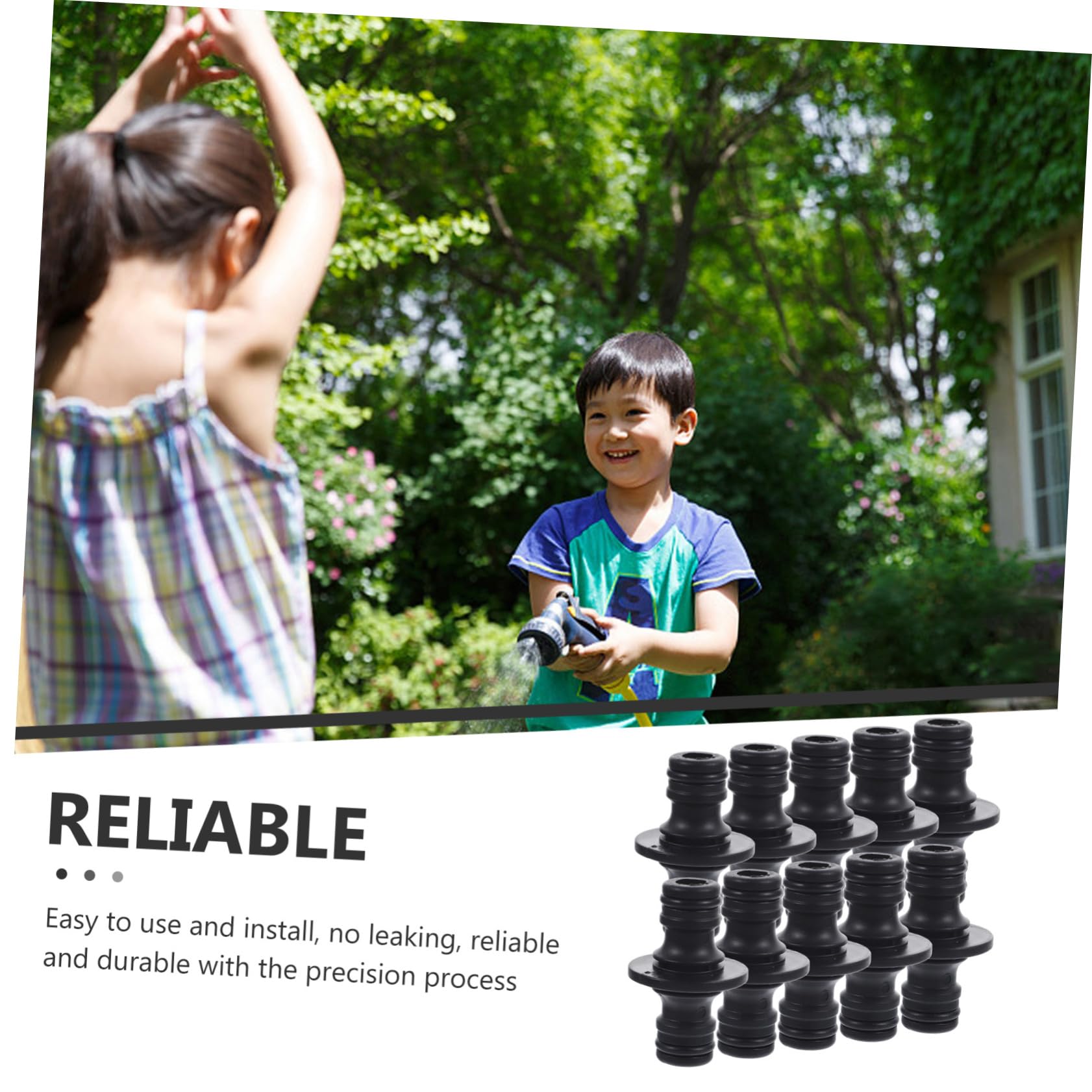 ifundom 5 Series Adaptador para Manguera Irrigación Conector Adaptador De Manguera De Jardín Agua Exterior Hose Accesorios De Conexión Rápida Conectar Tubo El Plastico Negro 25 Piezas X 5