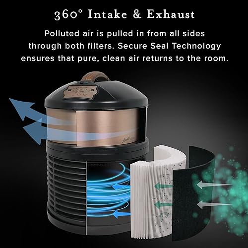 Miniatura 3 de Defender - Purificador de aire para el hogar, base negra con morado, 3 veces HEPA, aprobado por la FDA, probado en laboratorio, para habitaciones
