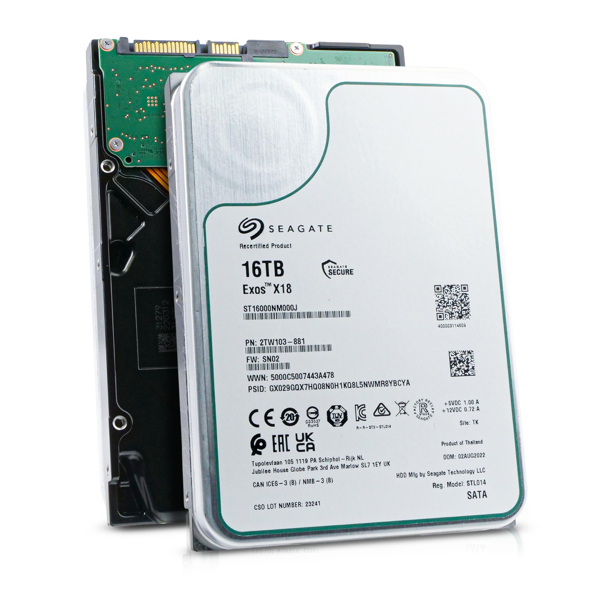 【未使用】SeagateHDD 16TB SAS 5枚 Amazon.com: Seagate (Recertified) Exos X18 16TB Enterprise HDD