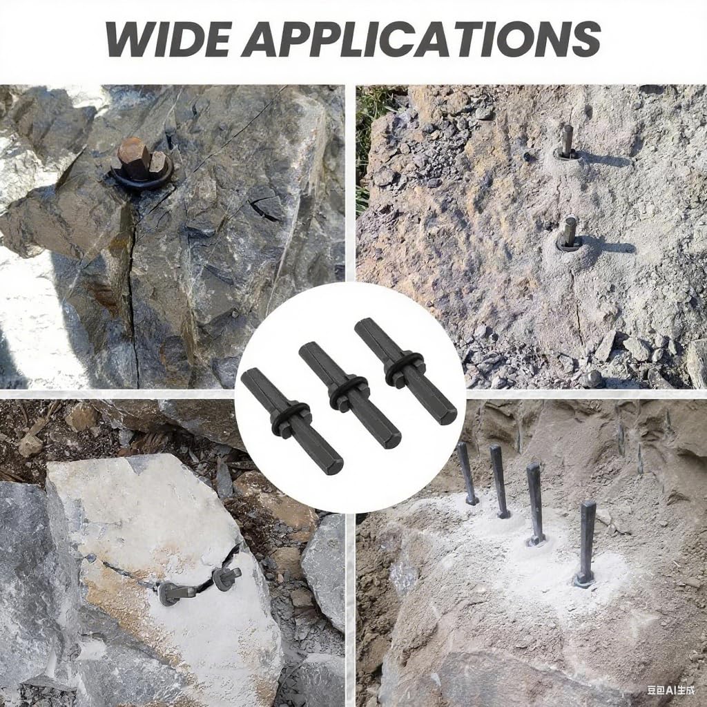 Cuñas Piedra, 10 piezas Cuña Leña 16mm Divisor de Piedra, Herramienta Divisora de Piedra de Hormigón, Herramientas Herrero, para Hormigón Mármol Granito Roca Piedra, Calidad Industrial