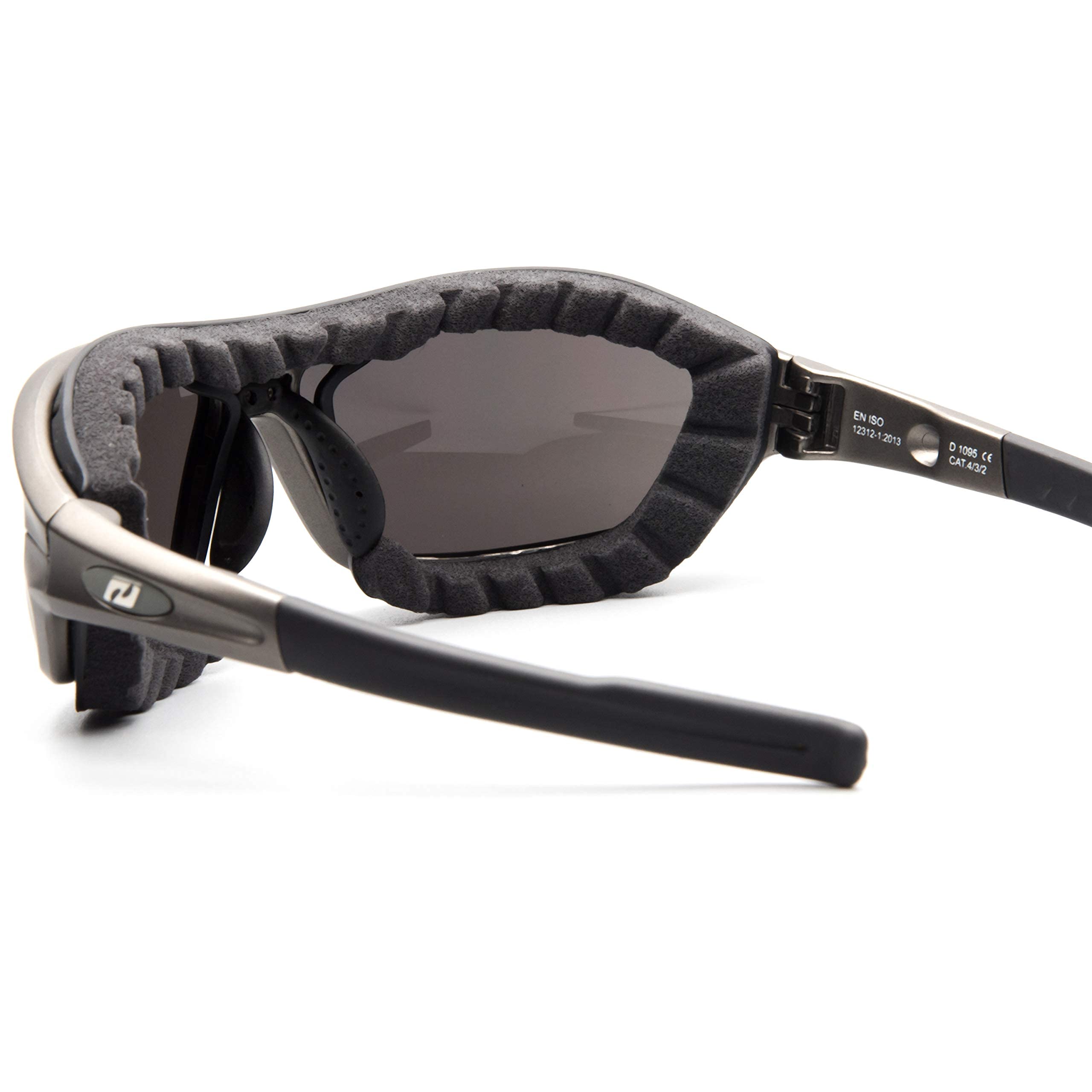 Daisan Okulary sportowe z wymiennymi soczewkami, paskiem, ochroną przed wiatrem, okulary dla osób noszących okulary Opticlip