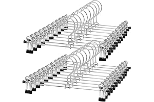 NORTHERN BROTHERS Pants Hangers with Clips for Women - 20 Pack Adjustable...