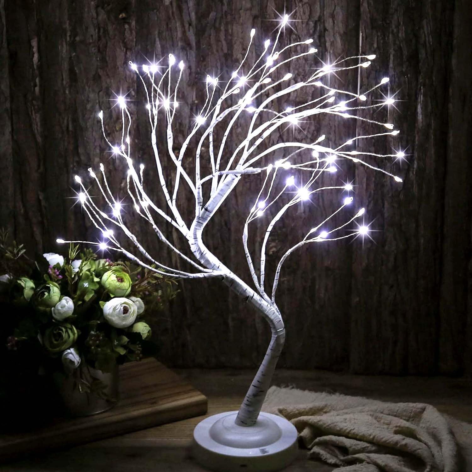 Bouleau lumineux LED 50,8 cm déco arbre artificiel à piles