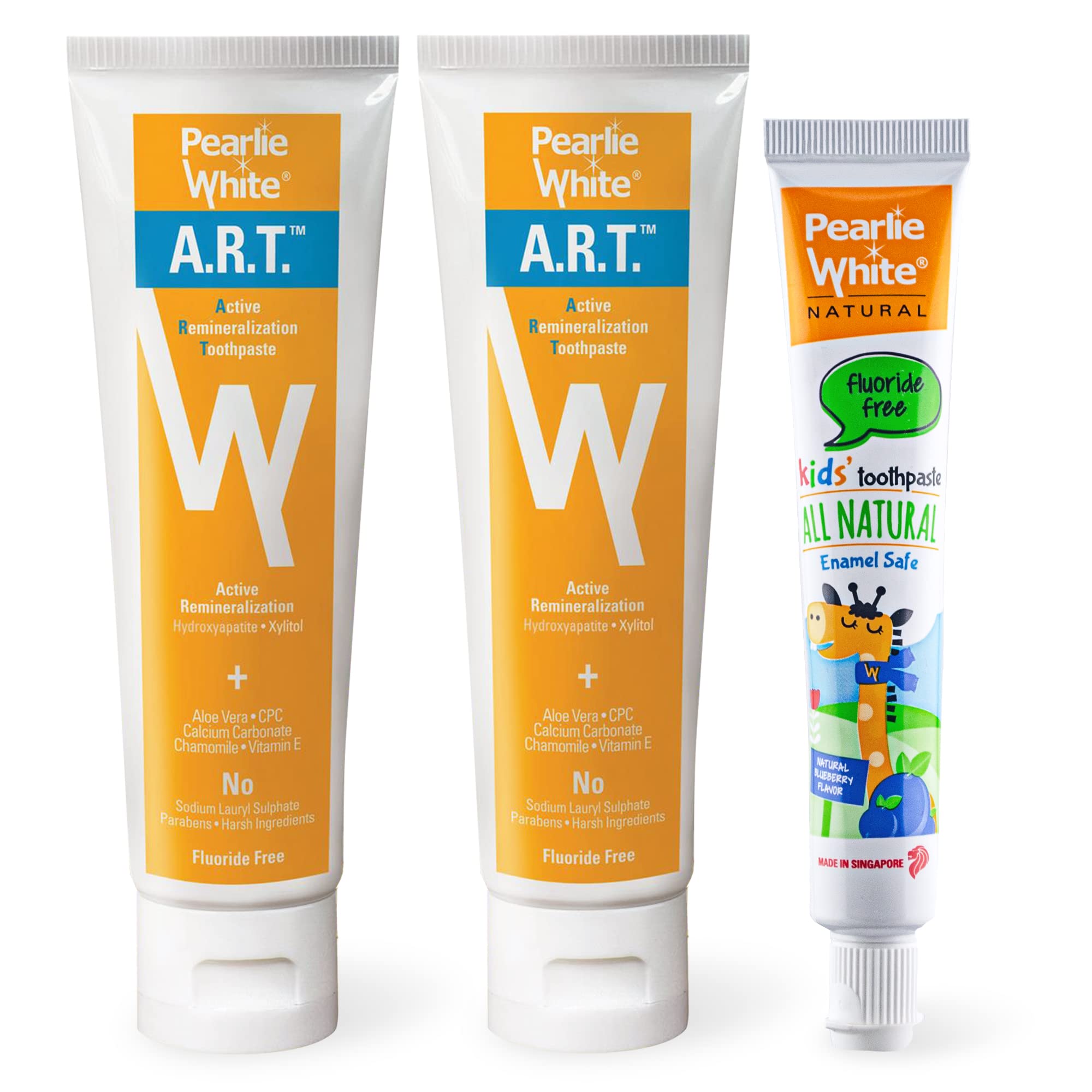 Buy Pearlie White Fluoride Free Toothpaste Family Pack Adult
