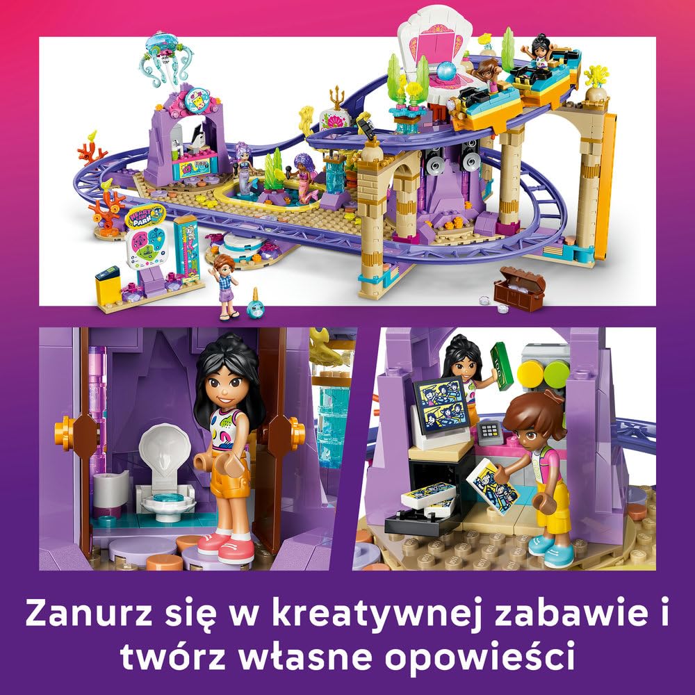 LEGO Friends Syrenkowa kolejka górska 42703 | Kolejka górska, zestaw z parkiem rozrywki, prezent dla dziewczynki i chłopca 8+, 864 elementy