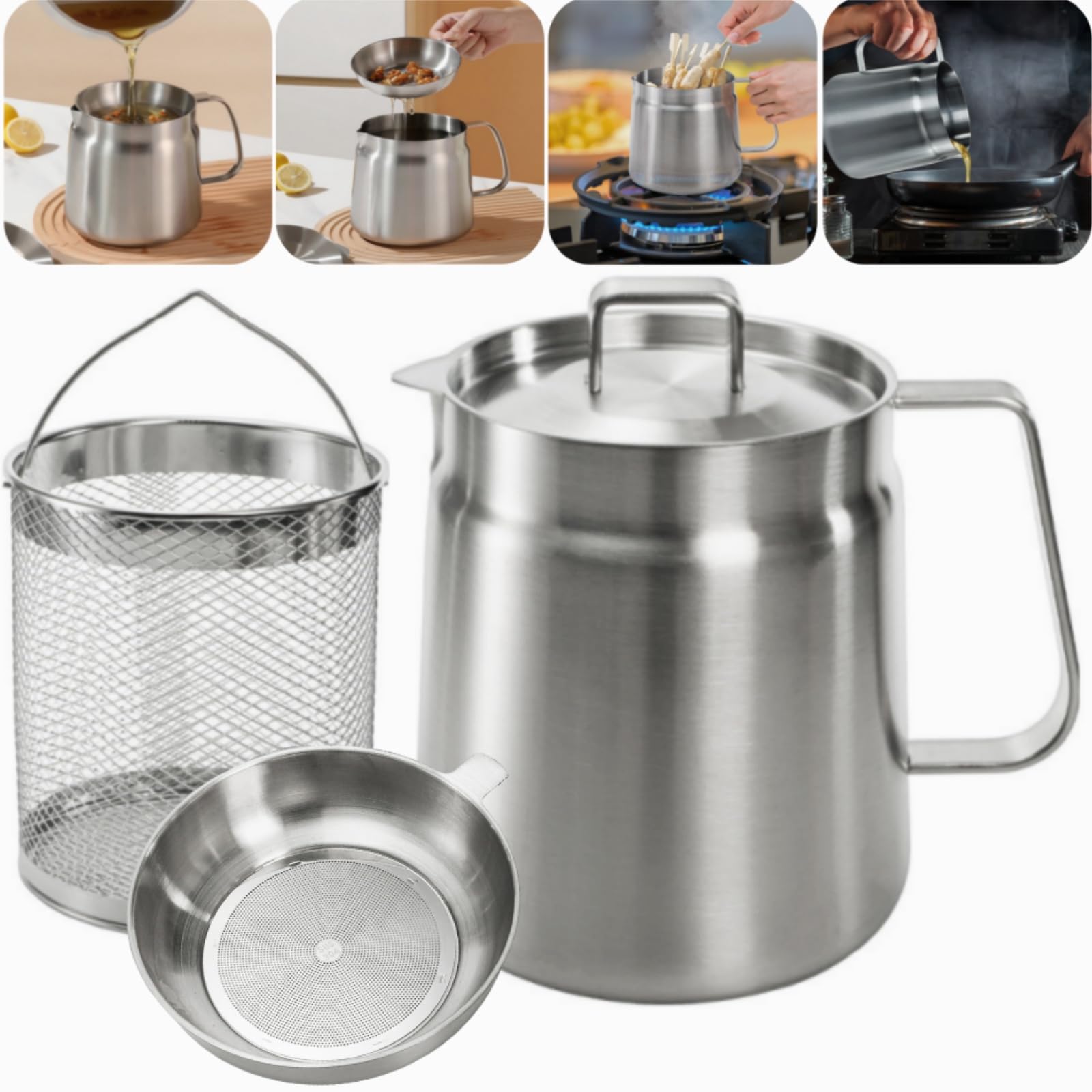 ZAVOOS 304 Stainless Steel Oil Filter Pot