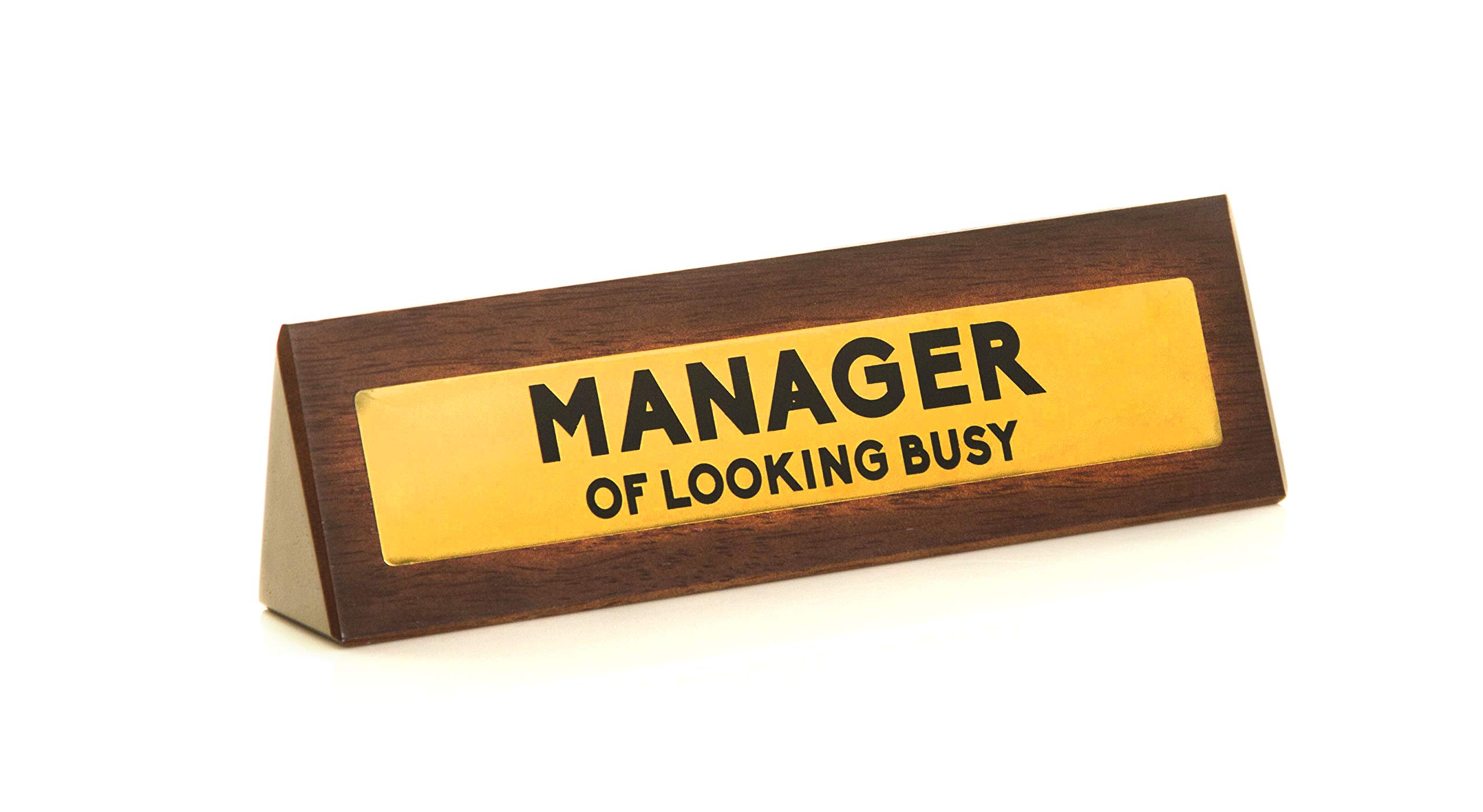 Buy Boxer Gifts Manager Of Looking Busy Novelty Wooden Desk Warning 