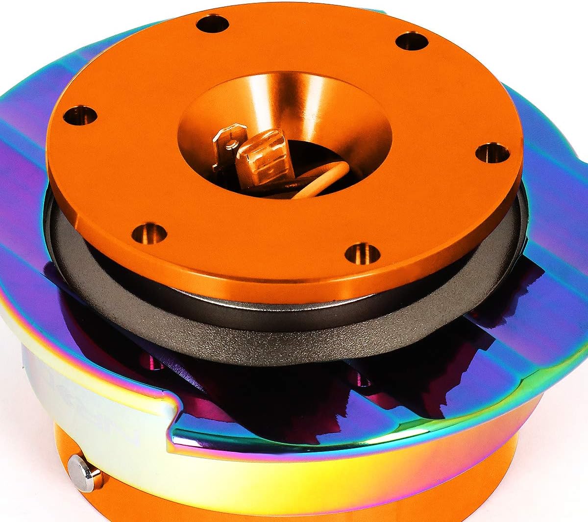 Auto Dynasty NRG Innovations SRK-250OR-MC Steering Wheel Quick Release Adapter Gen 2.5 Orange Body/Neo Chrome Ring