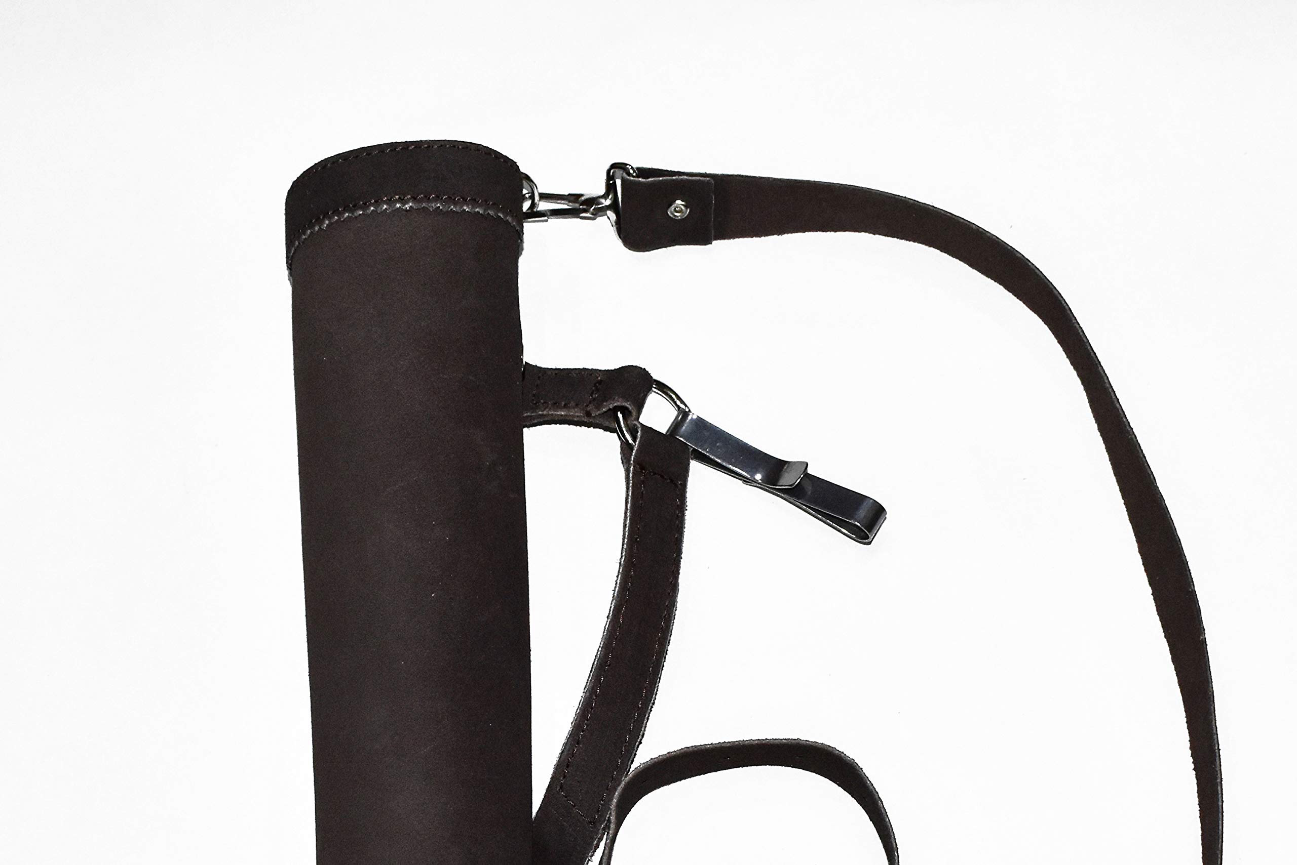 UNIVERSE ARCHERY Back Arrow Quiver | Genuine Suede Leather Arrow Holder | Traditional Handmade Quiver for Archery Sports | Lightweight & Comfortable (43 X 8 cm) (Dark Brown Suede)