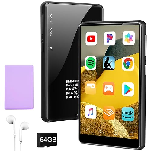 MP3 Player with Bluetooth and WiFi, 4.1" Touch Screen, Silicone Protective case, Octa-core, MP4 MP3 Player for Spotify, Pandora, Android Music Player for Parental Control - Purple