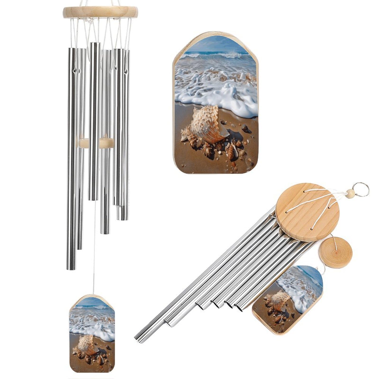 Campanilla de viento de mar y conchas, el regalo perfecto para patio y porche
