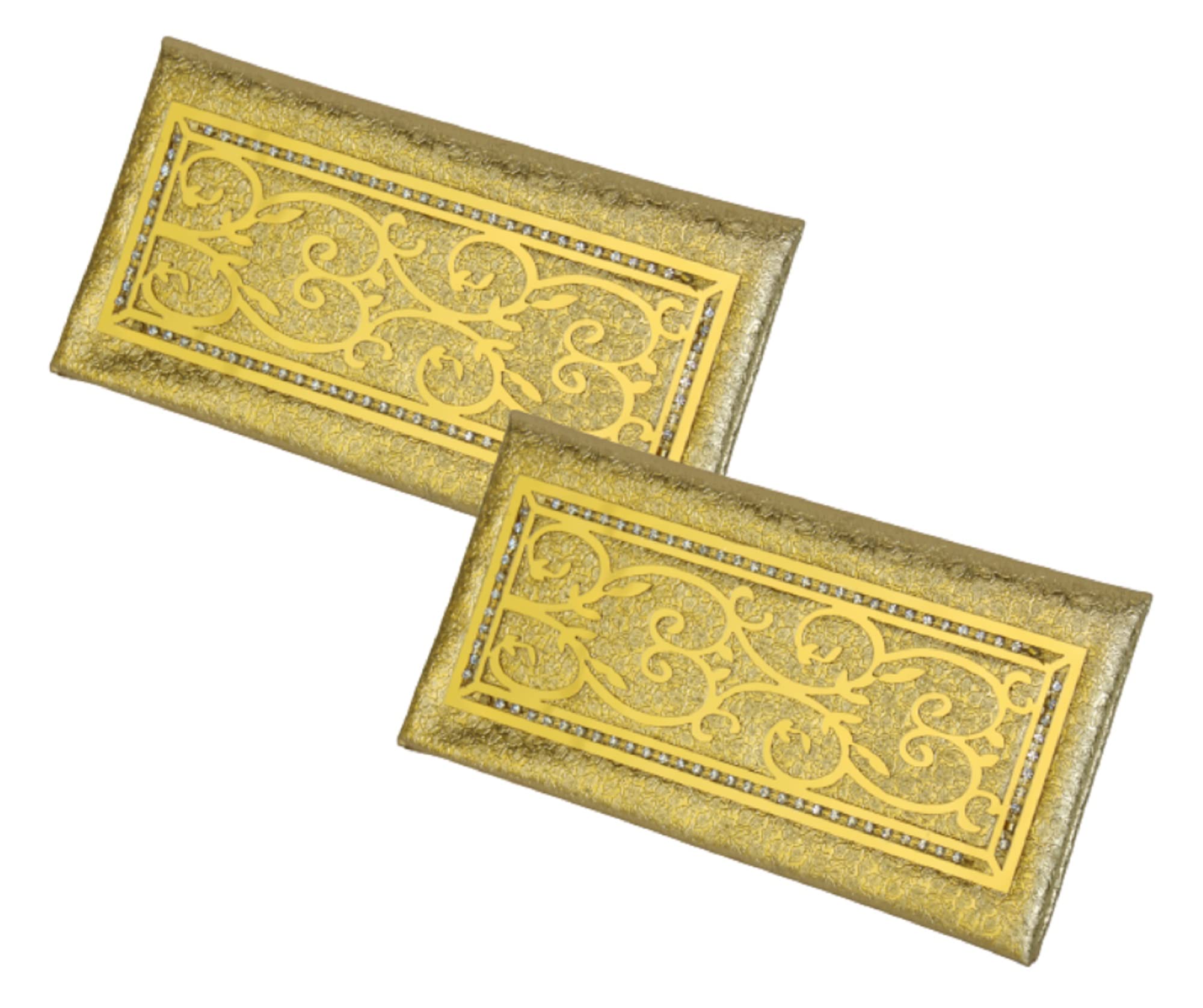 BERRYCRAVE Golden Leatherette Paper Fancy 3D Design Shagun Envelope | Shaadi ke lifafe | Envelope | Wedding | Engagement | Birthday | Festivals | Money | Flowers Design-2